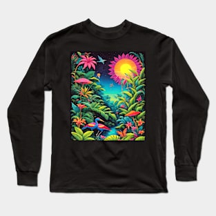 Psychedelic Jungle, Pattern Graphic Design Long Sleeve T-Shirt